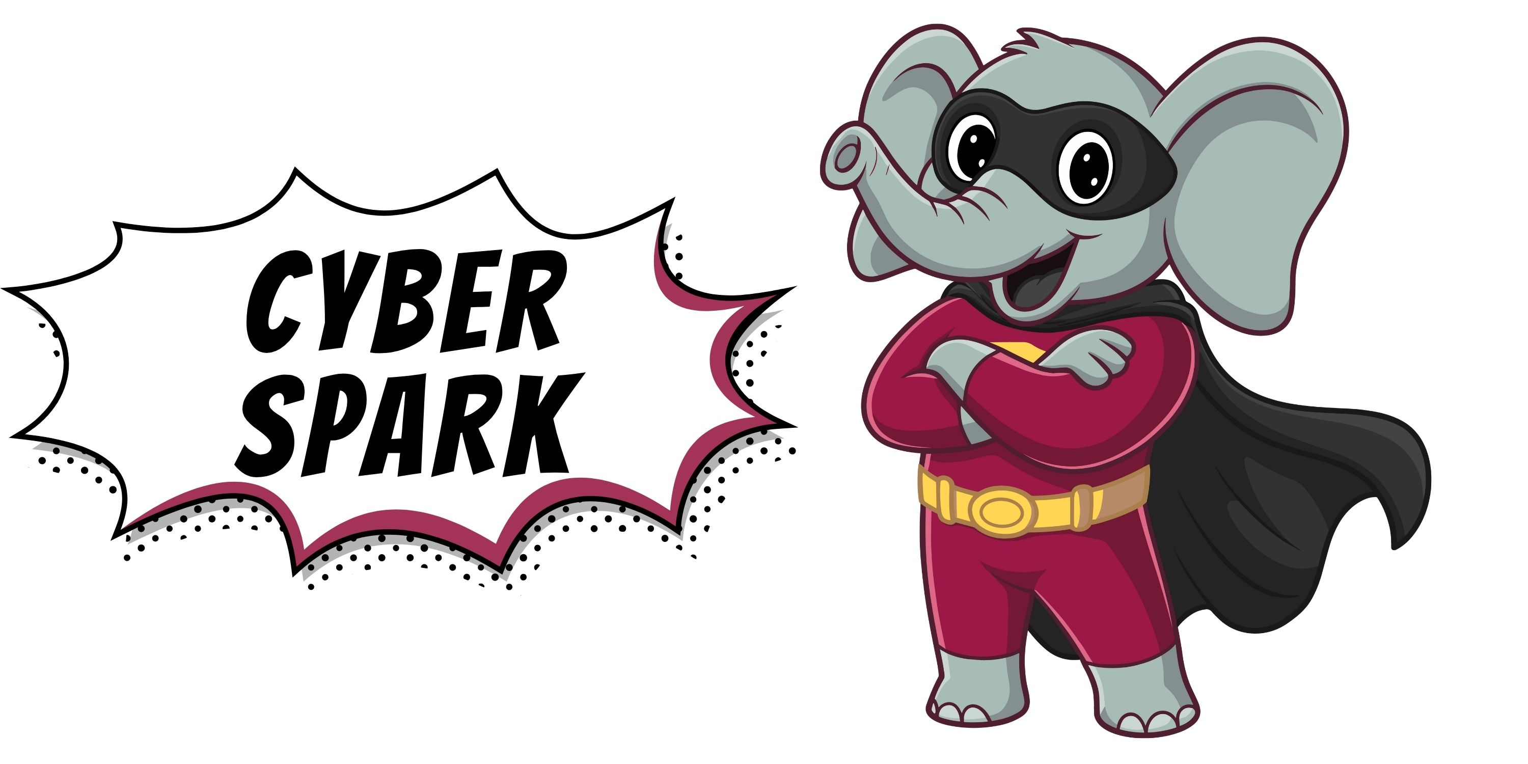 cyber spark, online elephant superhero icon